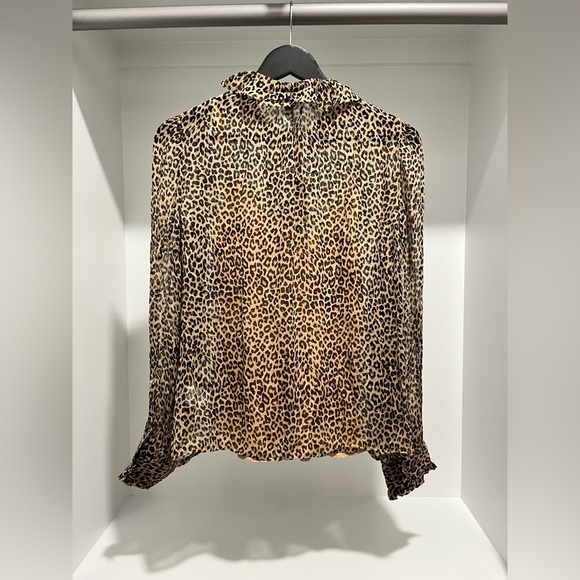 J. Crew Women’s Ruffle Button-up Shirt in Leopard-Print  Size 2 NEW - Picture 6 of 12